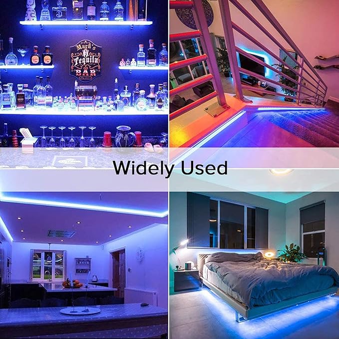 32.8ft(10M) DC 24V Blue COB LED Strip Light IP65 Waterproof 3840LEDs Uniform Glow Dotless Flexible LED Tape Lights for DIY Garden Backyard Hallways Stairs Decoration(No Power Supply)-VerdiqueGarden