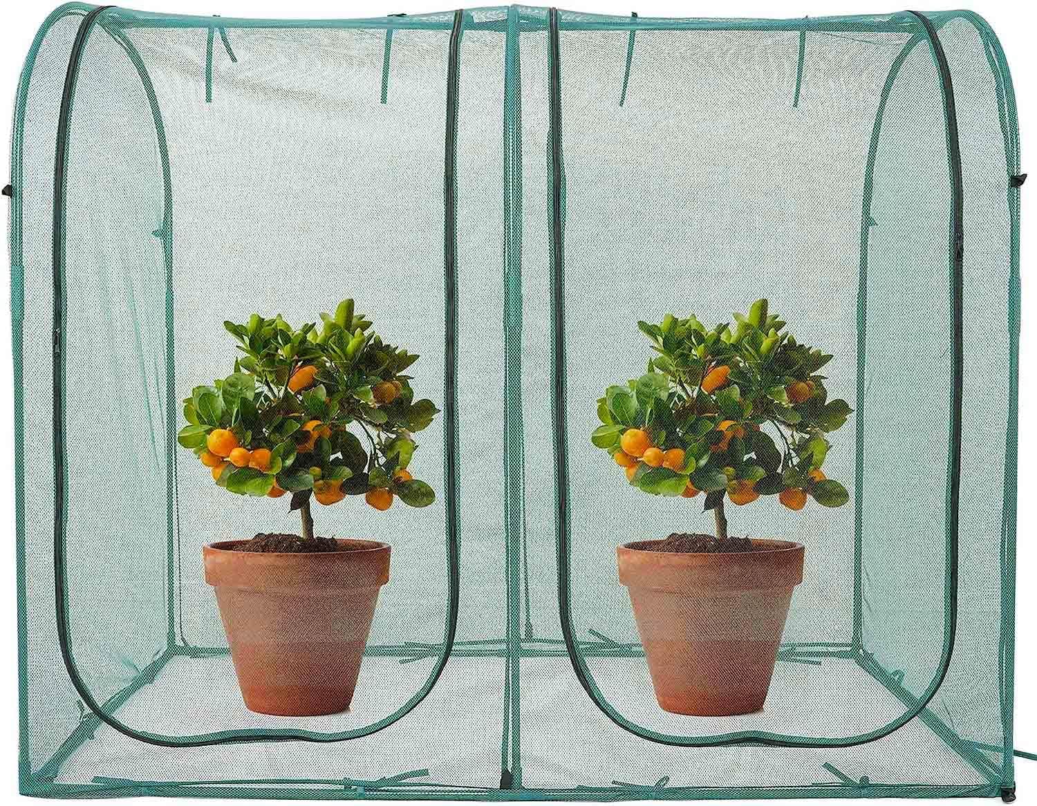 Poray Large Tunnel 73''x37''x61''Plant Netting Cover,5FT Tall Crop Cage Tomato Netting,Pest Guard Cover for Vegetables &Fruits,Durable Gardening Net for Plant and Animal-VerdiqueGarden