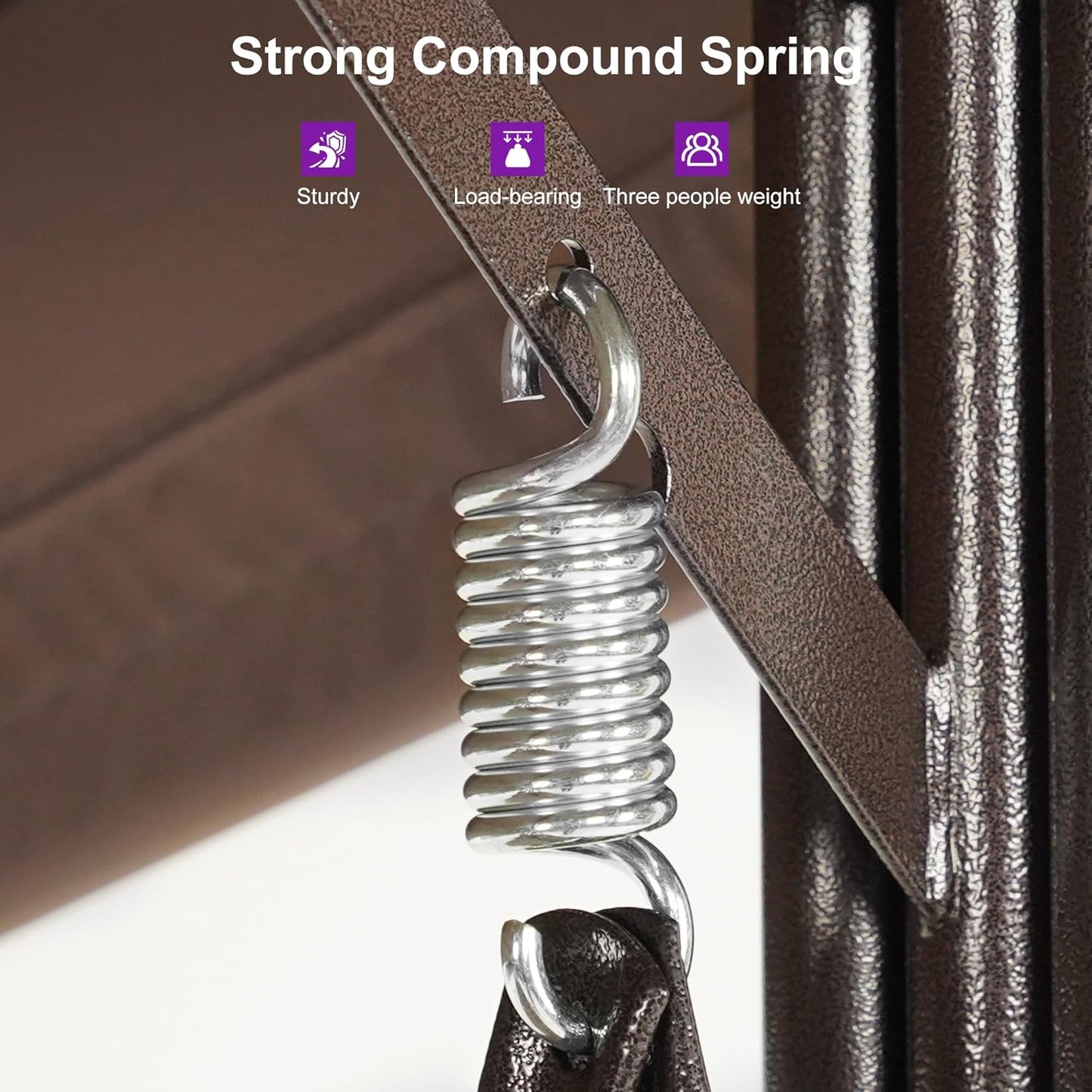 PURPLE LEAF 2-Seat Deluxe Outdoor Patio Porch Swing with Weather Resistant Steel Frame, Adjustable Tilt Canopy, Cushions and Pillow Included, Beige-VerdiqueGarden