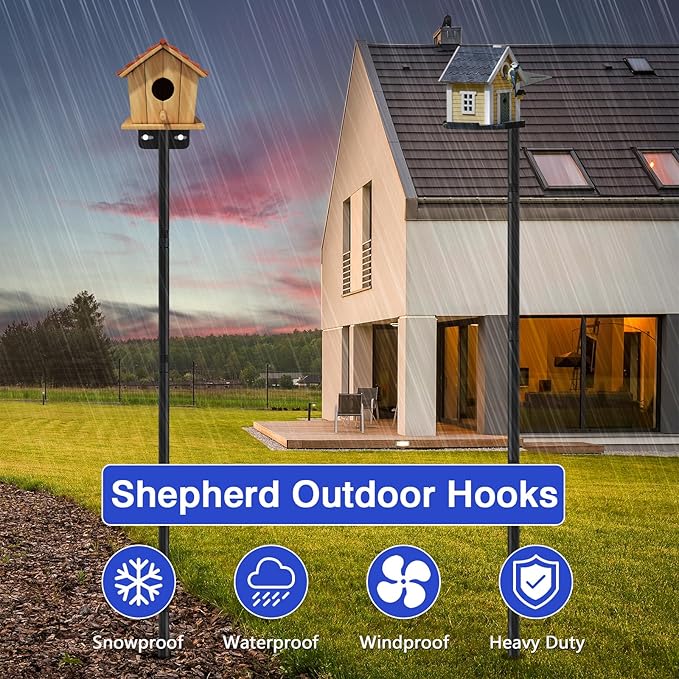 72 Inch Adjustable Bird Feeder Pole,Bird House Pole Suitable for Feeders & Birdhouse,Weather Station,Heavy-Duty Rustproof Design,Enhance Outdoor Decor & Birdwatching Experience (1 Pack 72 inch)-VerdiqueGarden