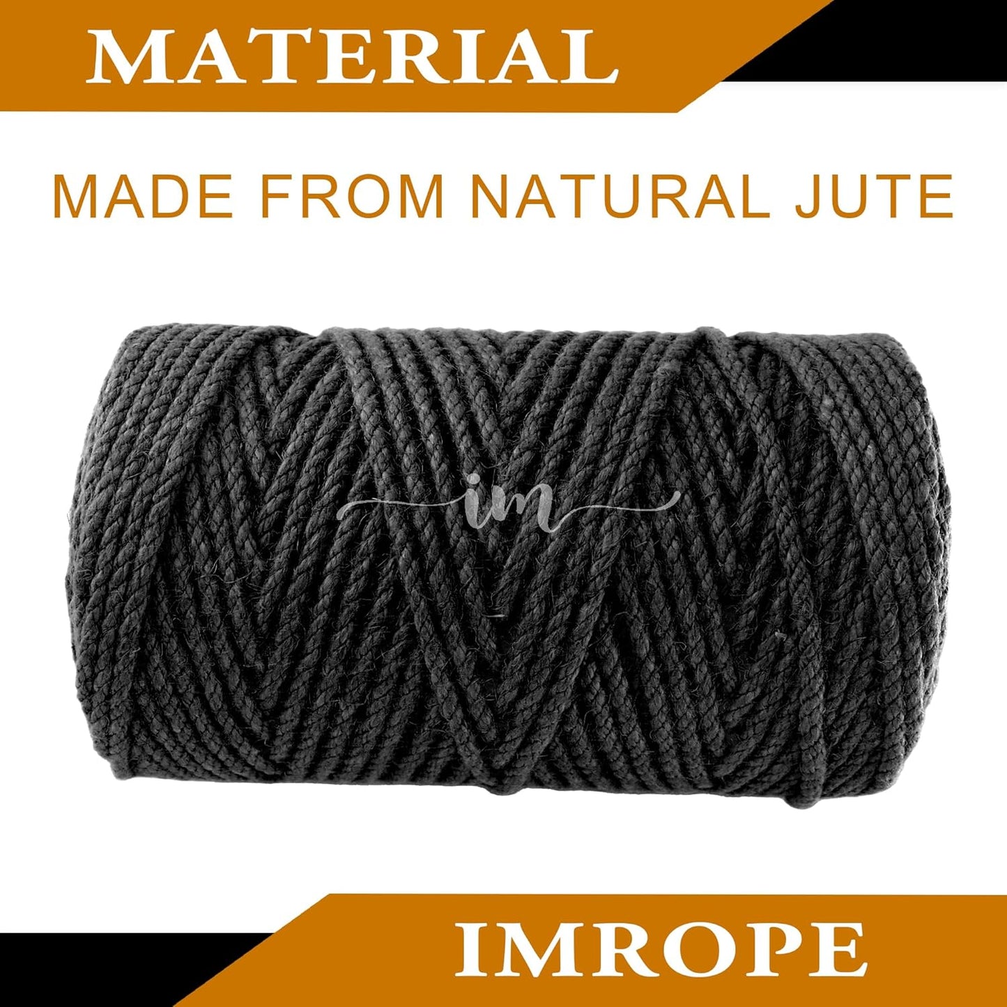 4mm x 200 Feet Black Jute Rope, Twine for Gardening Tomato Climbing Plant Tie Floristry Crafts Gift Wrapping Packing Decor-VerdiqueGarden