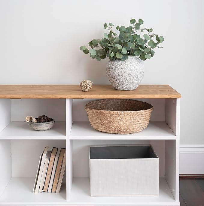 White Ceramic Vase Flower Vase, Big Textured Round Vase for Centerpieces, Kitchen, Living Room, Bedroom Decor Gifts-VerdiqueGarden