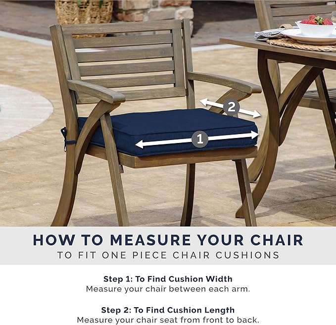 Arden Indoor/Outdoor Seat or Rocking Chair Cushion, 19 x 18, Water Repellent, Rain Proof, Fade Resistant Cushion for Rocking or Dining Chairs Stone Grey Leala-VerdiqueGarden