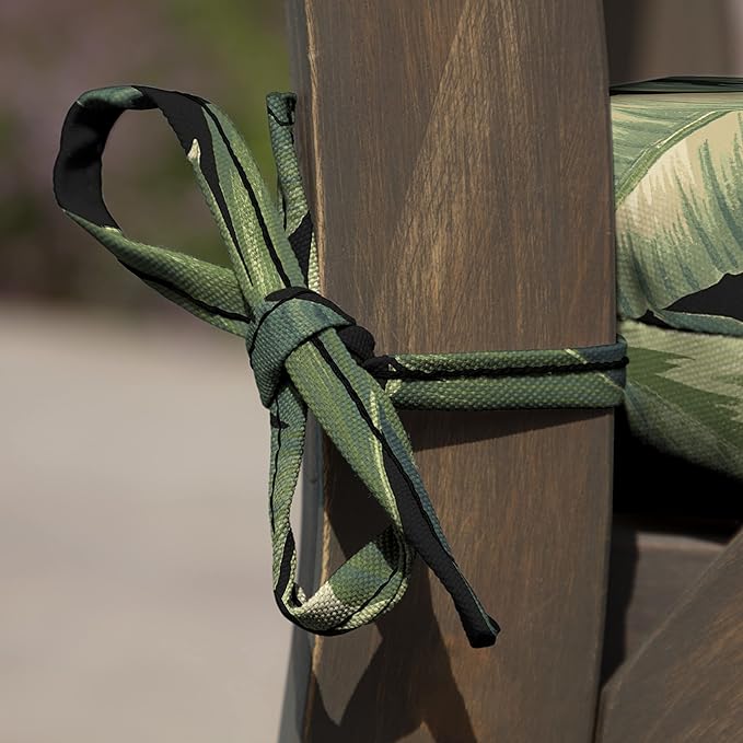 Arden Indoor/Outdoor Seat or Rocking Chair Cushion, 19 x 18, Water Repellent, Rain Proof, Fade Resistant Cushion for Rocking or Dining Chairs Onyx Cebu-VerdiqueGarden