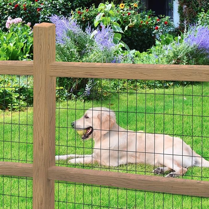 Black PVC Coated Welded Wire Fence 48 Inch x 50 Foot, 2 Inch x 4 Inch 14GA, Garden Border Fencing Roll Vinyl Coating Metal Wire Mesh Hardware Cloth for Yard Vegetable Plant Protection-VerdiqueGarden