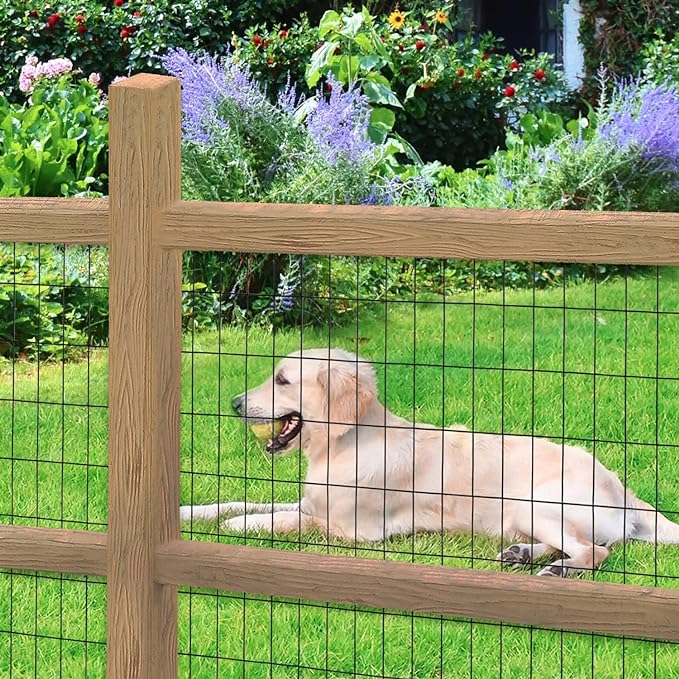 Black PVC Coated Welded Wire Fence 36 Inch x 50 Foot, 2 Inch x 4 Inch 14GA, Garden Border Fencing Roll Vinyl Coating Metal Wire Mesh Hardware Cloth for Yard Vegetable Plant Protection-VerdiqueGarden