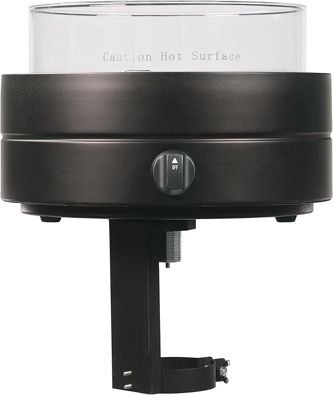 Amazon Basics 14-Inch Round Propane Fire Pit, 9000 BTU Portable Tabletop Fireplace with Glass Stones, Umbrella Hole Compatible for Outdoor Patio Tables & Camping, Brown-VerdiqueGarden