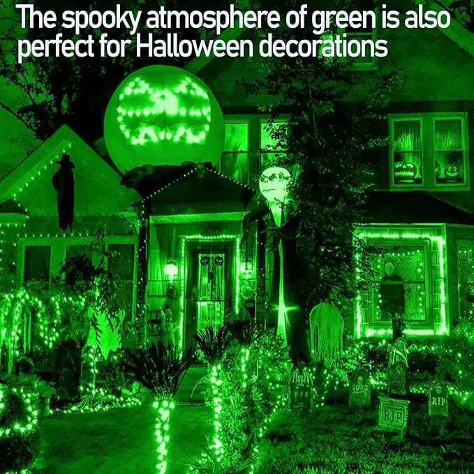 HISHINY Christmas Net Lights Outdoor, 5ftx5ft 100LED Green Wire, Connectable Bush Mesh Net Lights String for Christmas,St Patricks Party,Shrub,Yard,Tree (Green)-VerdiqueGarden