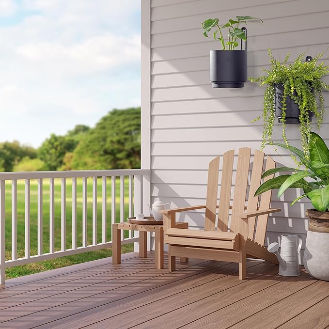 2 Pcs Wall Mounted Hanging Planters for Indoor and Outdoor Plants Wall Hanging Planters for Indoor Plants Modern Wall and Ceiling Planter Minimalist Flower Pot (Black-1, 5.91 inch)-VerdiqueGarden