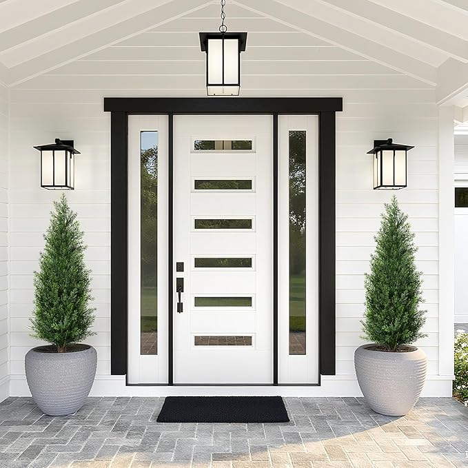 3FT Artificial Cedar Topiary Trees with Ground Spike, Set of 2 UV Resistant Fake Evergreen Bushes Shrubs Trees Artificial Plants Realistic Faux Cypress Plants for Indoor Outdoor Front Porch Garden-VerdiqueGarden