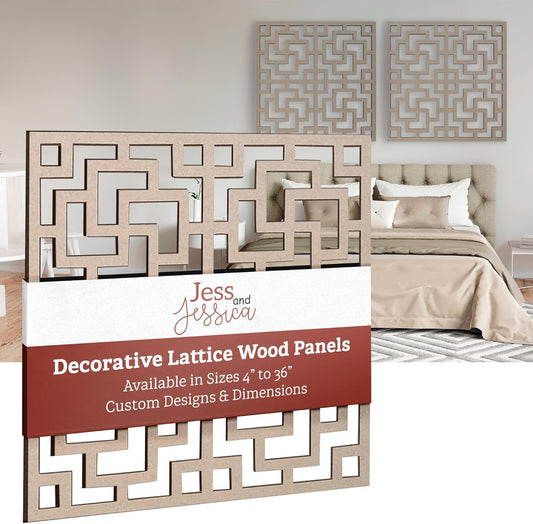 Wood Aztec Design Fretwork Panel - Mandala Wall Art for Home Decor, Wall Panels, Overlays, Trellis, Privacy Screens & Yard Decor-VerdiqueGarden