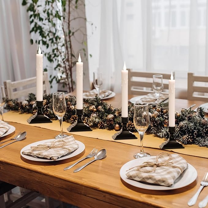 DRomance Flameless Window Candles with Remote Timer, 4 Pack White LED Flickering, Dripping Wax Effect, Suction Cups Included-VerdiqueGarden