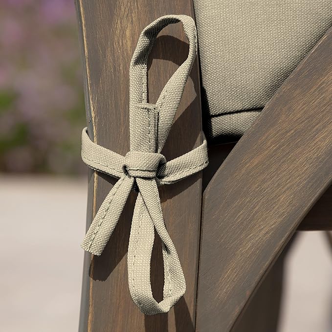 Arden Selections Outdoor Wicker Chair Cushion, 20 x 18, Rain-Proof, Fade Resistant 21 x 21, Tan Leala (Pack of 4)-VerdiqueGarden