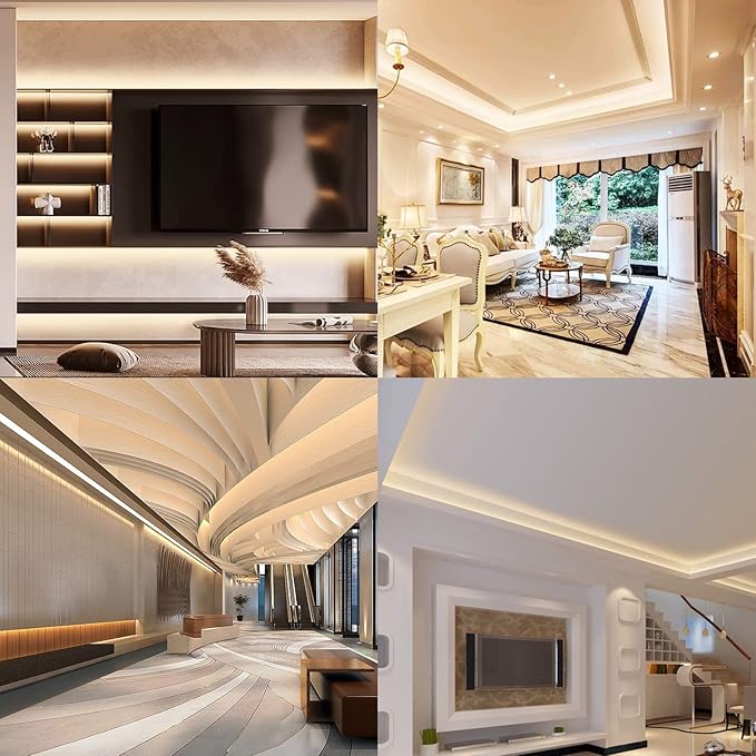 24V 65.6ft/20m LED Strip Light Natural White 4000K 2400LEDs High Brightness 12000LM SMD2835 Flexible No-Waterproof IP20 LED Tape for Kitchen Backyard Hallways Stairs Decoration(No Power Supply)-VerdiqueGarden