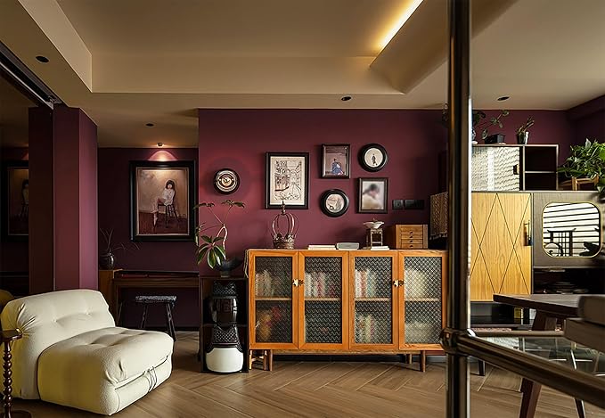 Dimoon 78.7''x17.7'' Red Peel and Stick Wallpaper Contact Paper Modern Self Adhesive Wall Paper Removable Renter Friendly Textured Solid Color Shelf Cabinet Vinyl Roll (78.7''x17.7'',Retro Red)-VerdiqueGarden