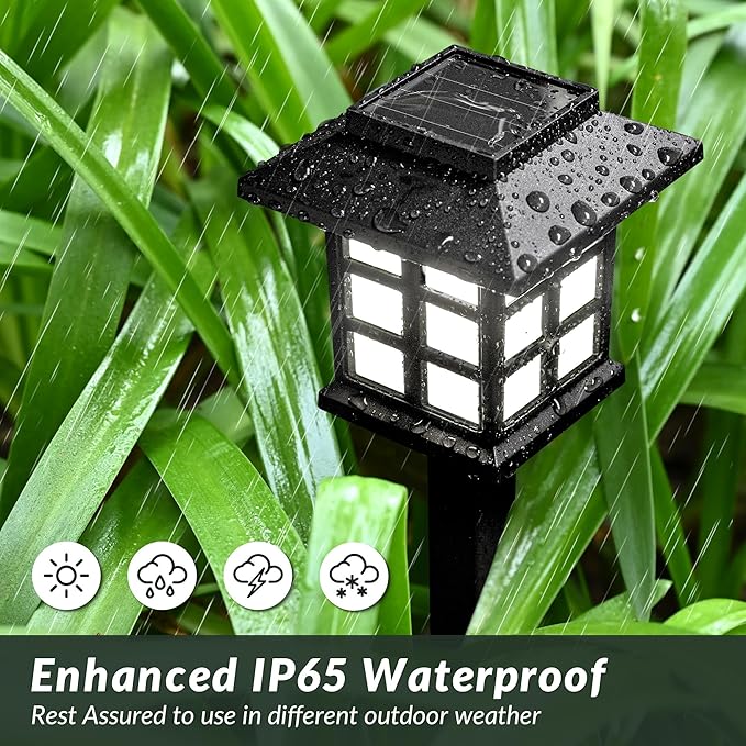 SOLPEX Solar Outdoor Lights,12 Pack Solar Path Lights, Solar Walkway Lights Outdoor, Solar Garden Lights, Solar Pathway Lights Outdoor Waterproof for Garden, Yard, Landscape and Driveway(Cold White)-VerdiqueGarden