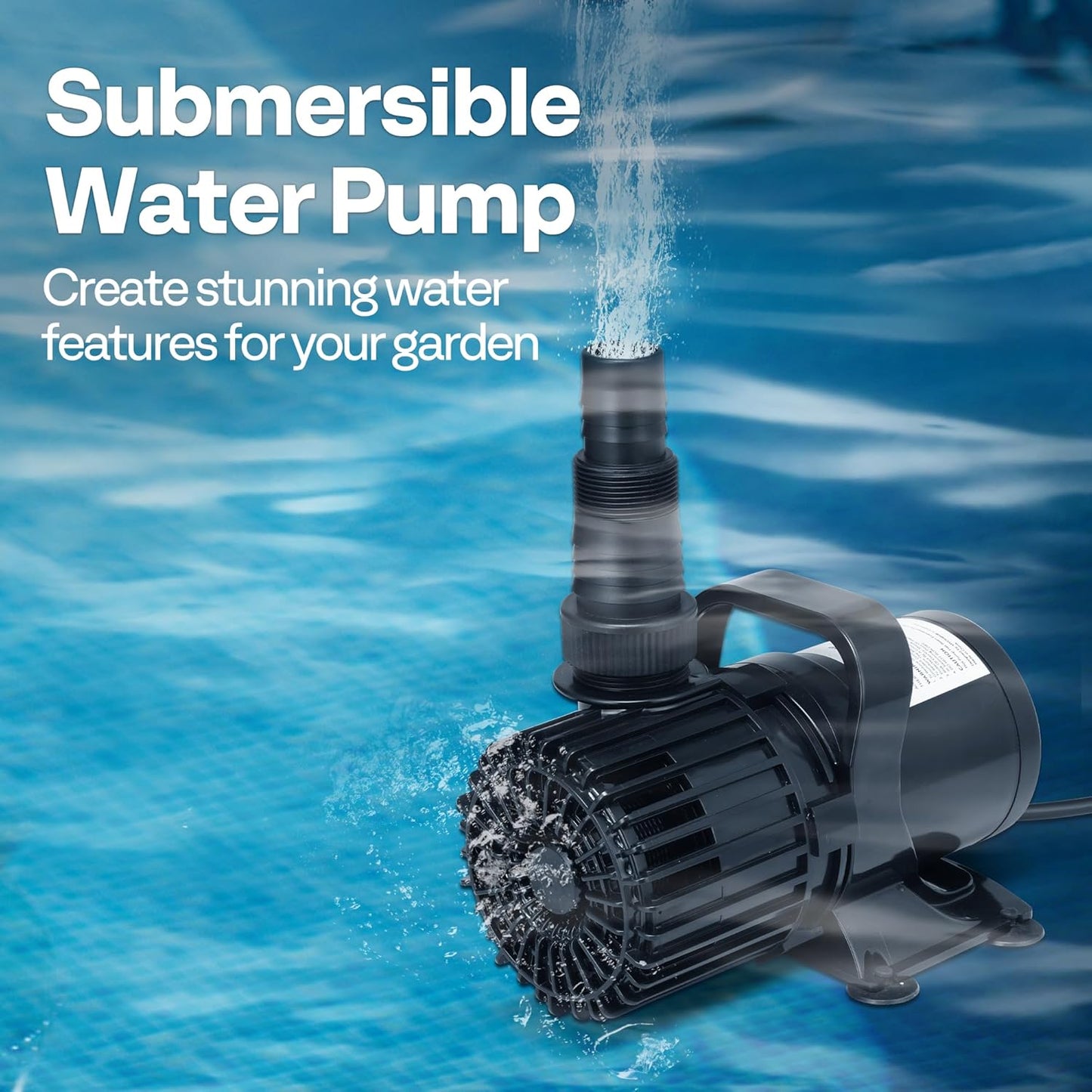 VIVOHOME 310W 5300GPH Submersible Water Pump with 180° Seamless Adjustable Nozzle and Barrier Bag for Koi Pond Waterfall Fountains Fish Tank-VerdiqueGarden