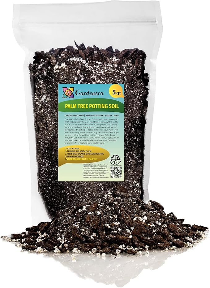 Palm Tree Potting Mix - The Ultimate Soil for Strong and Healthy Palms - Top Choice for Palm Tree Growers [5 Quart Bag]-VerdiqueGarden