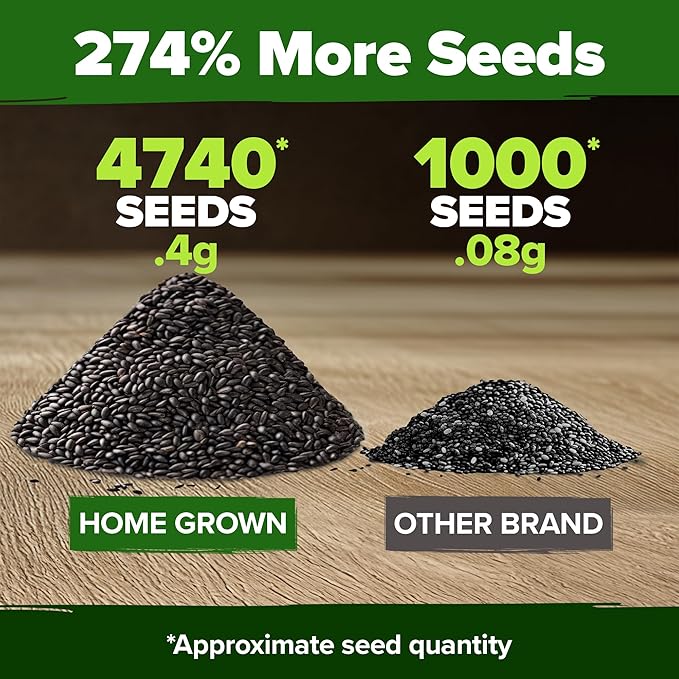 HOME GROWN Peppermint Seeds 2 Pack (Mentha × piperita) – 4,740 Heirloom Mint Seeds for Planting – 𝗡𝗢𝗡-𝗚𝗠𝗢, 𝗨𝗦𝗔-𝗦𝗢𝗨𝗥𝗖𝗘𝗗 – Grow Indoors or Outdoors, Kitchen Herb Garden Favorite-VerdiqueGarden
