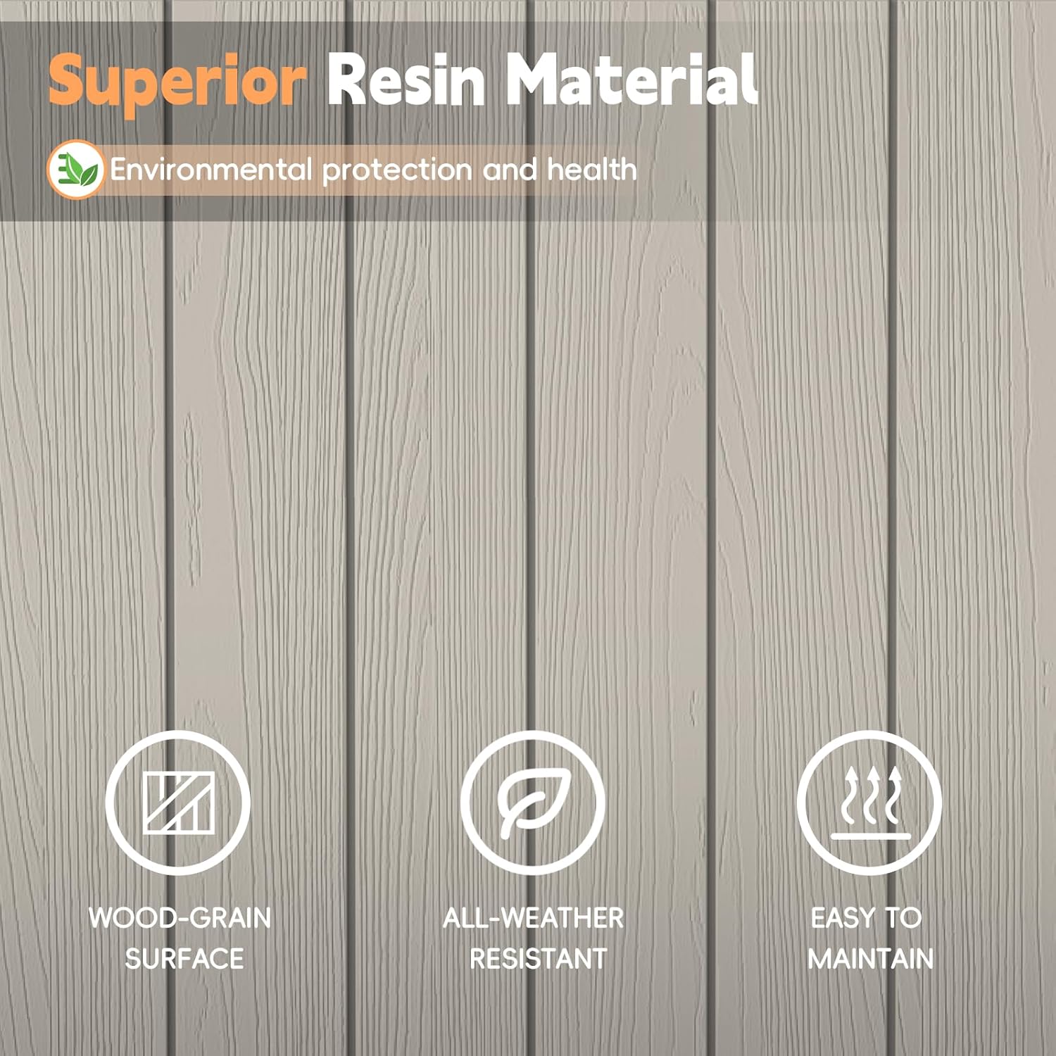 Outdoor Storage Box, 31 Gallon Waterproof Resin Deck Box, Storage Bin for Package Delivery, Patio Furniture Cushion, Garden Tools, Pool Accessories, Weatherproof and UV Resistant, Grey-VerdiqueGarden