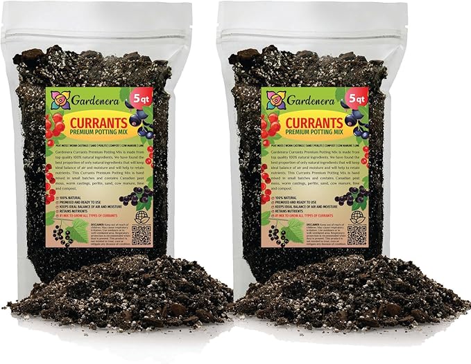 Premium Currant Plant Potting Soil Mix - Optimal Nutrient-Rich Blend for Thriving and Juicy Currants - 10 Quart-VerdiqueGarden