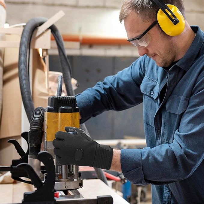 HLDD HANDLANDY Leather Work Gloves for Men & Women, Adjustable Wrist Cowhide Gardening Glove with Reinforced Palm for Driver-VerdiqueGarden