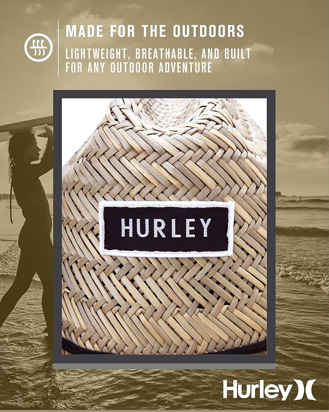 Hurley Men's Straw Hat - Bayside Lifeguard Straw Sun Hat-VerdiqueGarden