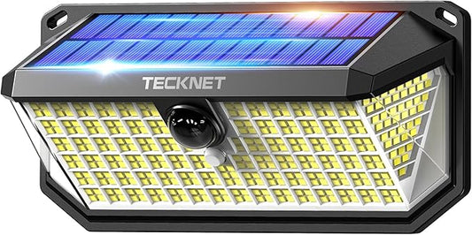 TECKNET 4200Lm 416 LED Solar Lights Outdoor Waterproof, 300° Angle & 3 Lighting Modes Motion Sensor Outdoor Lights, 2 Pack Security Solar Light IP66 for Fence Front Door Yard - 1 Pack-VerdiqueGarden