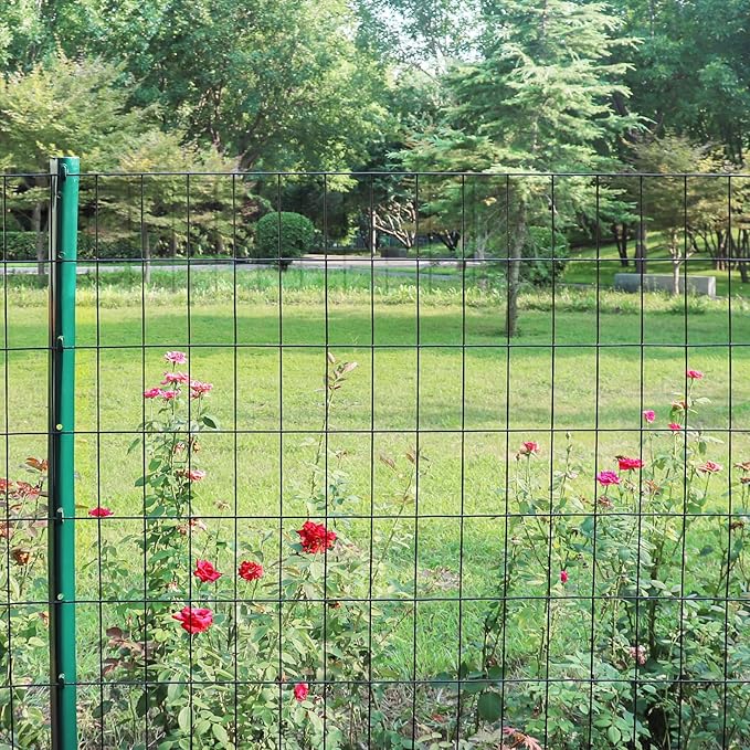 Black PVC Coated Welded Wire Fence 36 Inch x 50 Foot, 2 Inch x 4 Inch 15GA, Garden Border Fencing Roll Vinyl Coating Metal Wire Mesh Hardware Cloth for Yard Vegetable Plant Protection-VerdiqueGarden