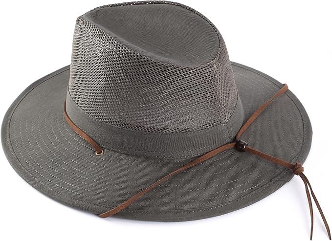 Home Prefer Cotton Summer Fedora Hat Wide Brim Sun Hats for Men Women UPF 50+ Sun Protection Cap for Fishing Hiking-VerdiqueGarden