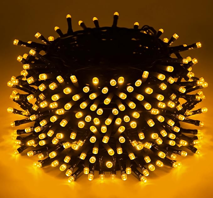 Outdoor String Lights, 1000 LED 328Ft Christmas Light with Remote, 8 Lighting Modes, Powered Plug for Wedding Party Garden Tree Yard Indoor Decorations-VerdiqueGarden