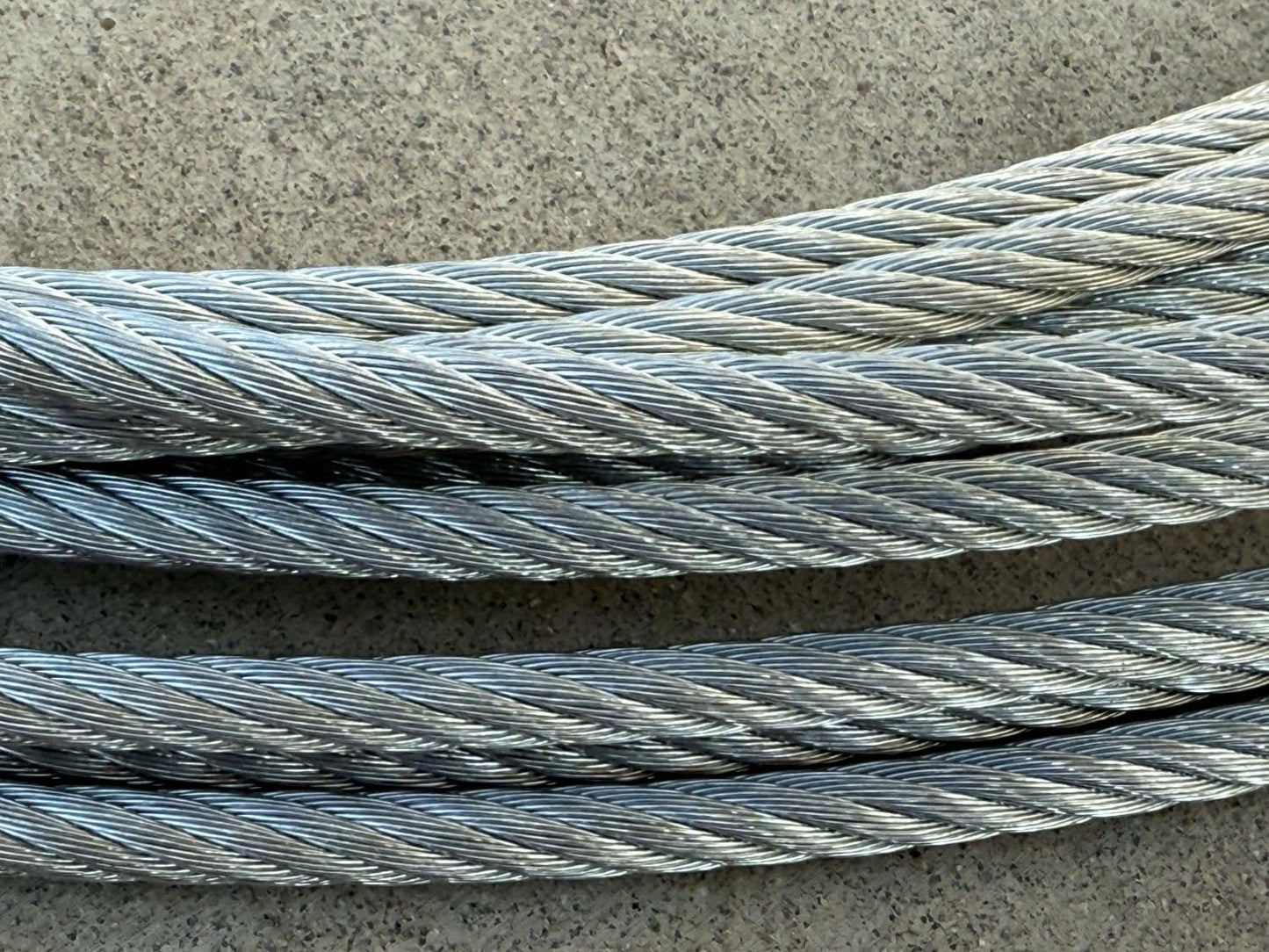 Sandbaggy 3/16" x 50 ft Galvanized Braided Steel Cable w/Looped End (7x19 Wire Rope) (1, Silver, 3/16" x 50 ft)-VerdiqueGarden
