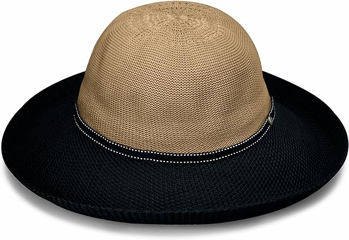 Wallaroo Women’s Victoria Two-Toned Sun Hat – UPF 50+ Sun Protection, Wide Brim, Adjustable, Cotton Lining, Summer Holiday-VerdiqueGarden