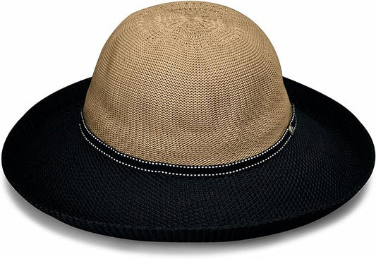 Wallaroo Women’s Victoria Two-Toned Sun Hat – UPF 50+ Sun Protection, Wide Brim, Adjustable, Cotton Lining, Summer Holiday-VerdiqueGarden