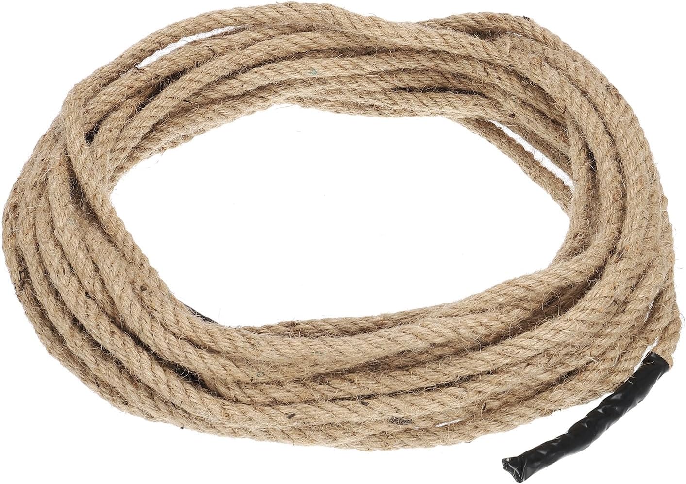 PATIKIL 1/2" x 50 Ft Twisted Manila Rope Jute Rope Natural Thick Jute Rope Twine Burlap Rope for Docks Railings Bundling Craft Tug of War Decorating-VerdiqueGarden