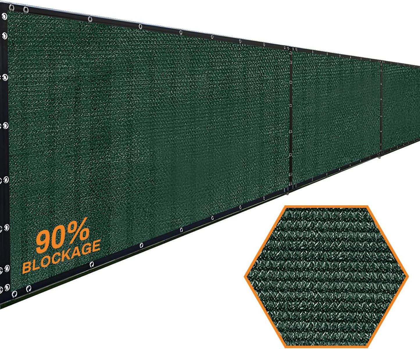 Xpose Safety Privacy Fence Screen 6’ x 50’ – Heavy Duty Green Mesh with 90% Visibility Block, UV Protection – for Garden, Yard, Nursery, Kennel, Dog Run, Greenhouse-VerdiqueGarden