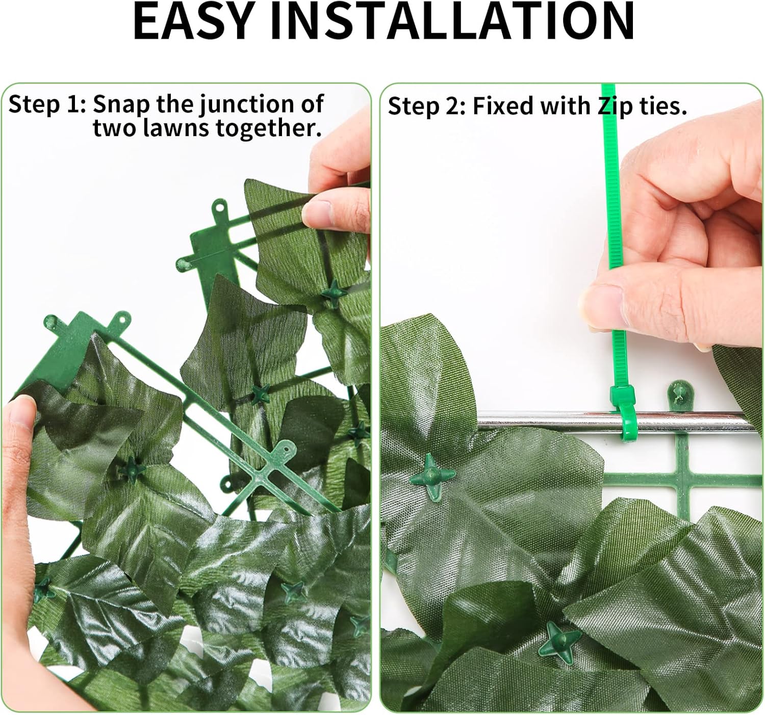 Artificial Ivy Privacy Fence Screen - 99x40in Faux Ivy Privacy Screen for Garden Outdoor (Green)-VerdiqueGarden