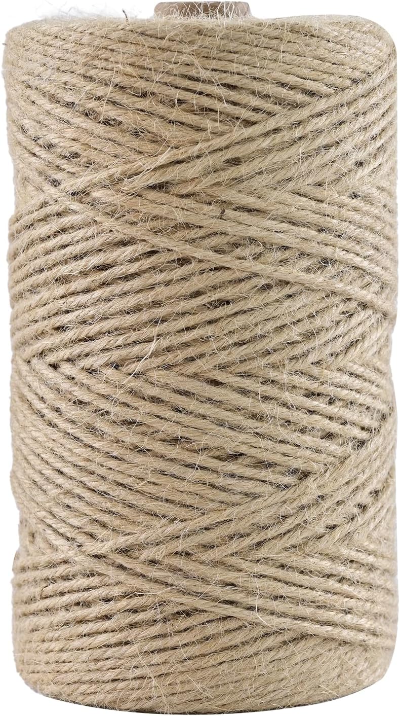 Natural Jute Twine 328 Feet Long String for Crafts Gift Wrapping Christmas Handmade Arts Decoration Packing String Home Decor （3mm * 328feet）-VerdiqueGarden