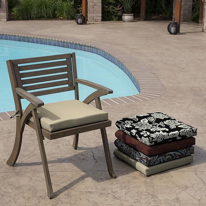 Arden Indoor/Outdoor Seat or Rocking Chair Cushion, 19 x 18, Water Repellent, Rain Proof, Fade Resistant Cushion for Rocking or Dining Chairs Tan Leala-VerdiqueGarden