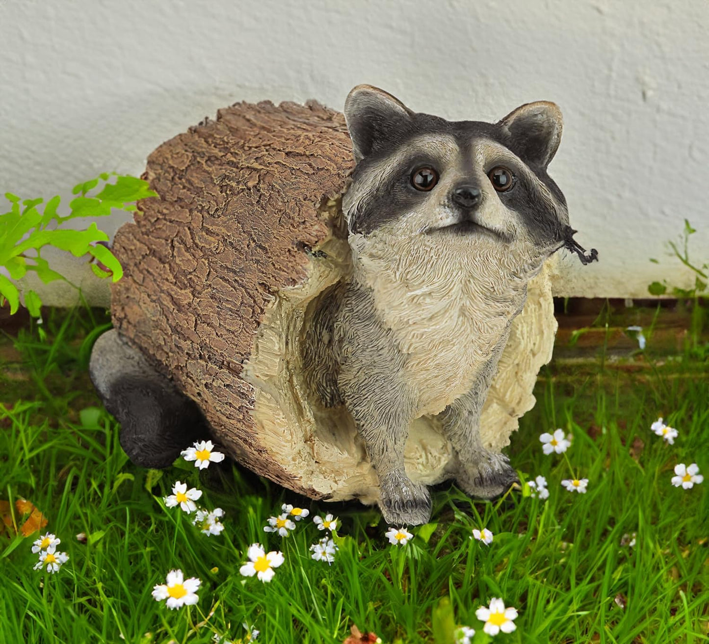Raccoon Outdoor Animal Statue - Lifelike Raccoon Figurine, Woodland Theme Animal Decor, Home & Garden Decor Accent, Decorative Statue & Sculpture-VerdiqueGarden