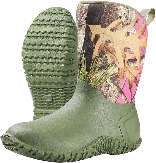 HISEA Women's Rubber Garden Boots Waterproof Insulated Yard Gardening Shoes Mid Height for Mud Working Outdoor-VerdiqueGarden