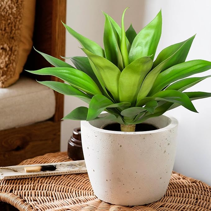 Artificial Agave Plants,Large UV Resistant Fake Agave Planters for Indoor and Outdoor Decorating Artificial Plants for Outdoors Plants(2Pack, 22")-VerdiqueGarden