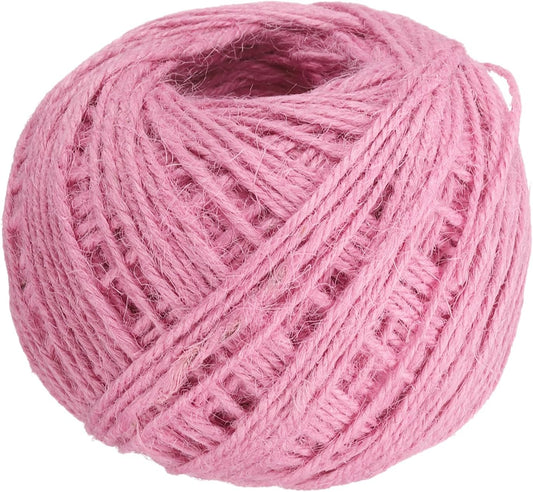 uxcell 328 Feet Natural Jute Twine String,2mm Thin Garden Twine Rope Colored Plant String Cord for DIY Art Crafts Gift Wrapping Decoration Packing Gardening Plant Hanger,Pink-VerdiqueGarden