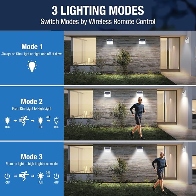 Peasur Solar Lights Outdoor Waterproof, 6Pack 140LED Bright Motion Sensor Security Lights 3 Modes, Solar Powered Fence Wall Light for Garden Yard Outside(Cool White)-VerdiqueGarden