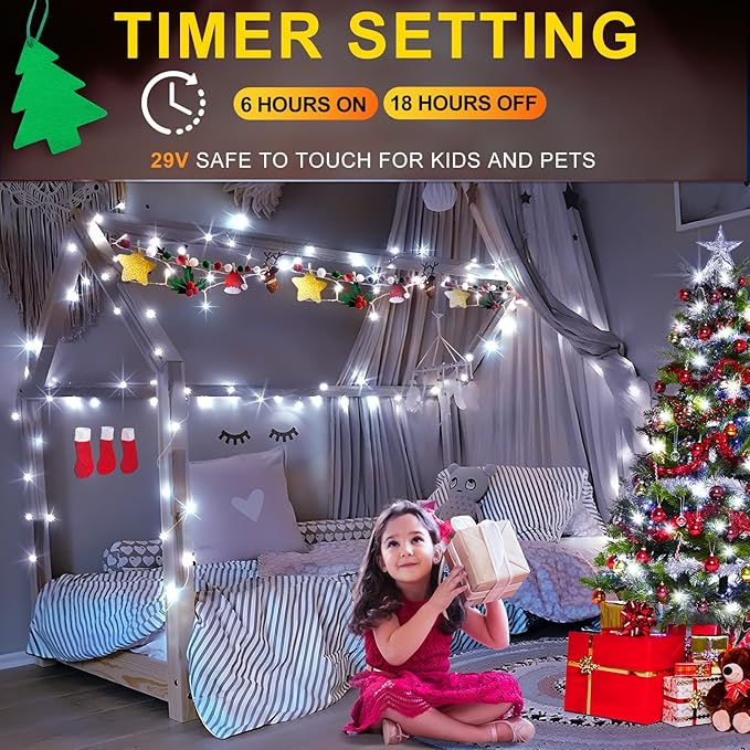 KNONEW 99ft 300 LED Christmas Lights Outdoor String Lights 8 Modes & Memory Fairy Light Plug in Waterproof LED String Lights for Xmas Yard Tree Wedding (Cool White)-VerdiqueGarden