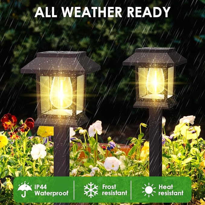 Solar Pathway Lights Outdoor, 12 Pack Upgraded LED Waterproof Solar Outdoor Lights, Outside Driveway Garden Landscape Walkway Path Yard Lawn Decor-VerdiqueGarden