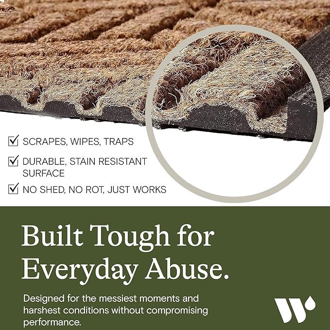 Bungalow Flooring Waterhog Stair Treads (Set of 4) – 8 1/2 x 30 Inches, Durable,Water-Trapping, Indoor/Outdoor Floor Covering, Boxwood Collection – Made in USA, Dark Brown