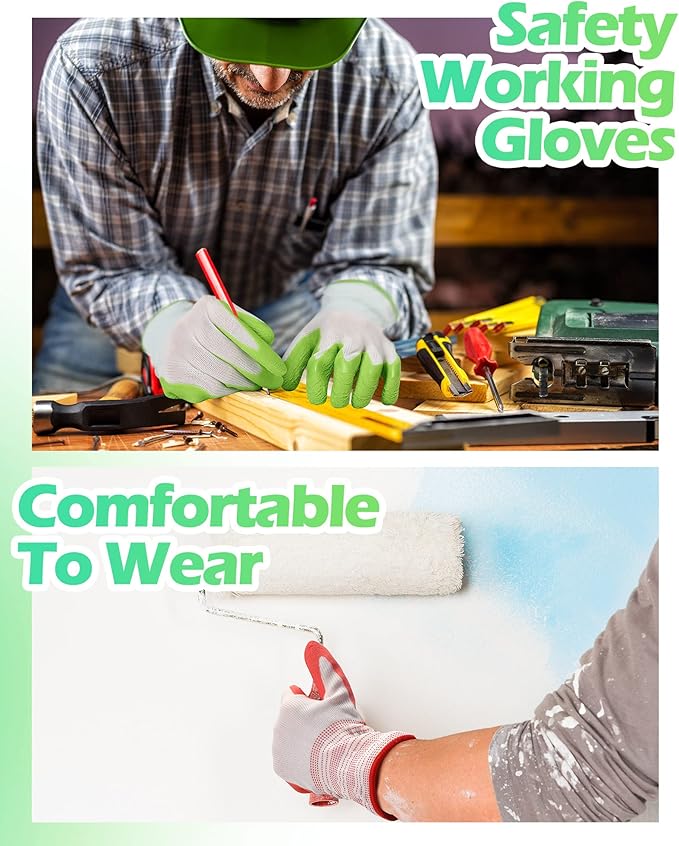 Irenare 16 Pairs Gardening Gloves Bulk for Women Breathable Rubber Coated Yard Garden Gloves Outdoor Protective with Grip-VerdiqueGarden