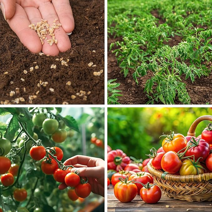 1,500+ Tomato Seeds, Heirloom Vegetable Seed for Planting Indoor Outdoor, 10 Varieties Salad Tomato Seeds Garden Hydroponic Kit, Non-GMO Home Hydroponic Fresh Food Veggie Supply-VerdiqueGarden
