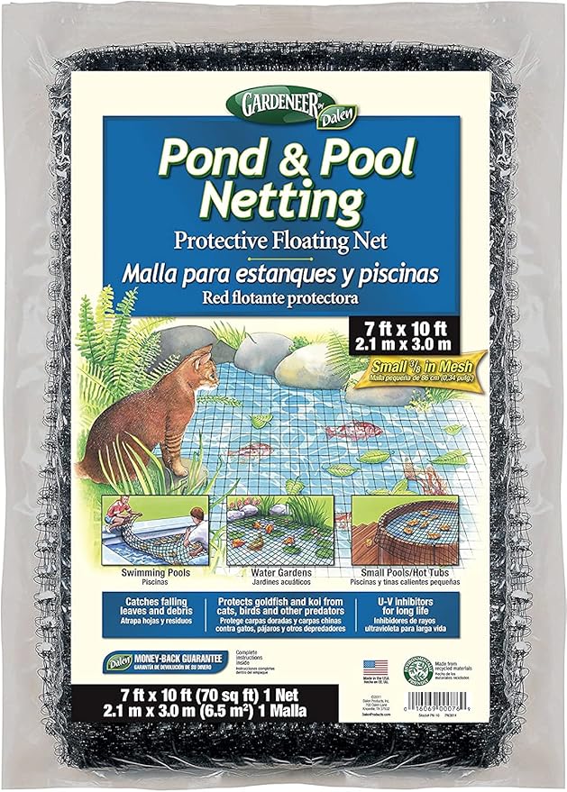 Dalen Pond & Pool Netting – Outdoor Water Garden Cover – Protective Mesh for Fish & Aquatic Life - 3/8" Mesh - (7′ x 10′)-VerdiqueGarden